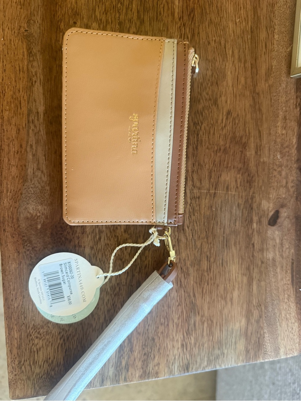 Spartina 449 Tan and Cream Wristlet Wallet